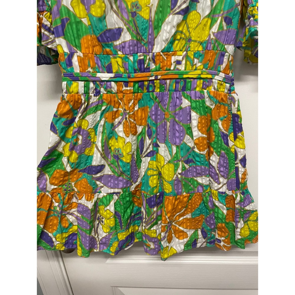 $395 Ramy Brook Retro Floral Garden Susan Mini Dress‎ - Size Small - Picture 5 of 11